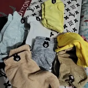 KAOS KAKI BEAR MIX POLOS HITAM PUTIH ABU POUCH ISI 10PCS - kaos kaki kekinian viral 1 pouch isi 10 pasang
