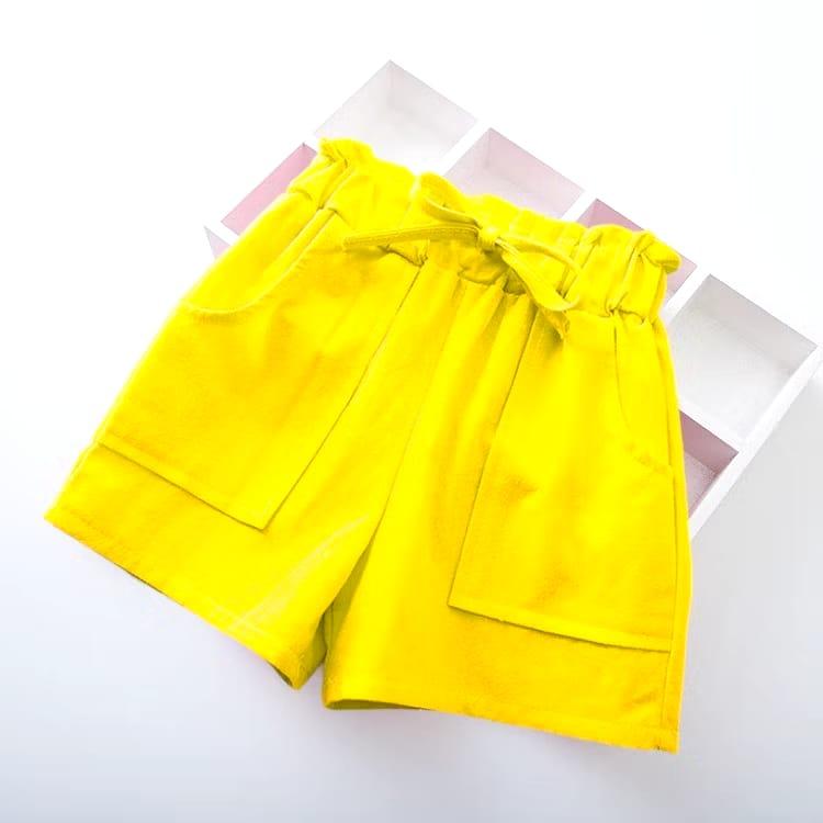 Celana Pendek Anak Cewek Usia 1 2 3 4 5 6 7 8 9 10 11 12 Tahun bahan drill katun variasi Pita Fashion 3