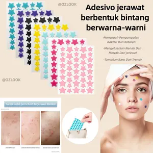 160 Patches Penyembuhkan Jerawat Bintang Warna Sembuhkan Jerawat Gampang Terapi Penyerapan Cairan Tampilan Alami Pakai Siang & Malam