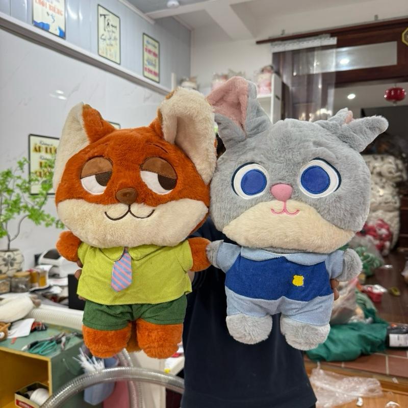   Ảnh thật  Gấu bông thỏ Judy và cáo nick dễ thương. Thú nhồi bông judy nick làm quà tặng đáng yêu 