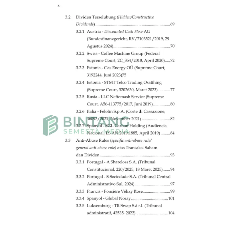 Bintang Semesta Media - ANALISIS KOMPARATIF INTERPRETASI PUTUSAN PENGADILAN DI BERBAGAI NEGARA MENGENAI SENGKETA TRANSFER PRICING DALAM TRANSAKSI SAHAM DAN DEVIDEN
