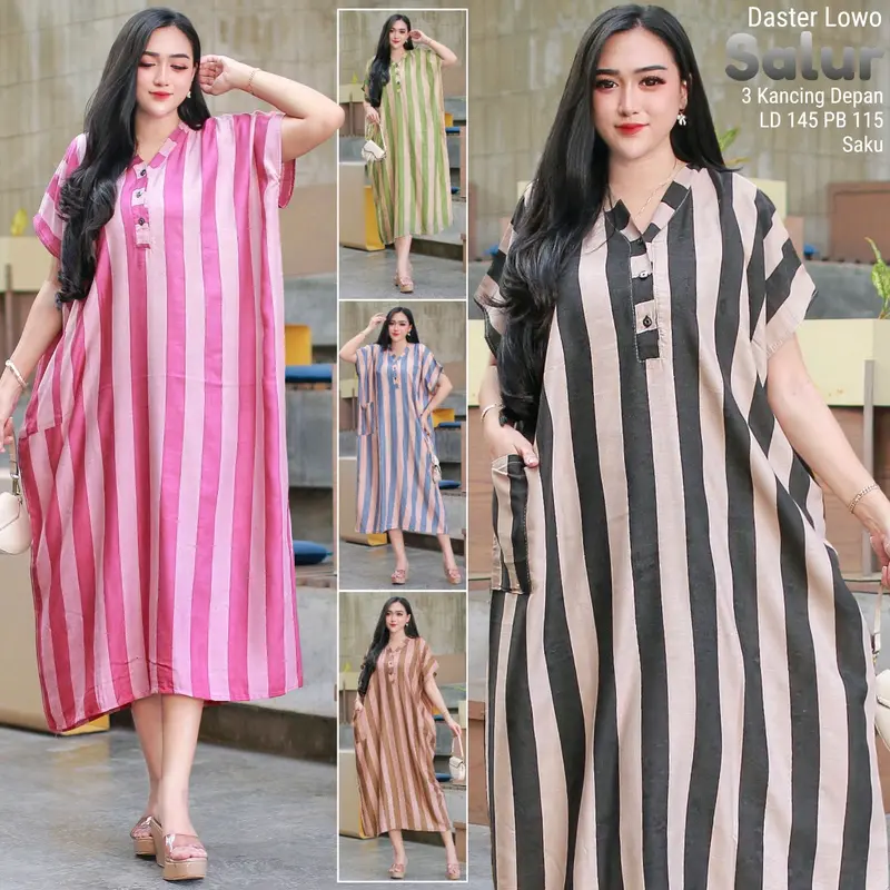 DASTER LOWO SALUR  daster terbaru 2025   TERBARU KEKINIAN KANCING DEPAN BUSUI FRIENDLY LD 145 PB 115 NYAMAN ADEM CANTIK bahan rayon Ibu Menyusui Motif Panjang Tidur Pendek 1