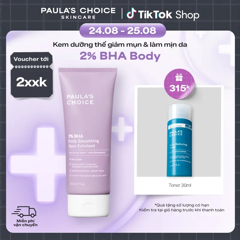 Kem dưỡng thể hỗ trợ giảm mụn và làm mịn da Paula's Choice 2% BHA Body Smoothing Spot Exfoliant 210ml mã 5701