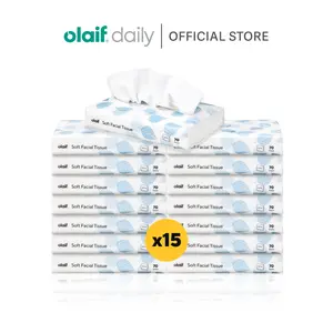 [Bundle 15] Olaif Daily Soft Facial Tissue - Tisu Wajah - 15 Packs x 70 Sheets