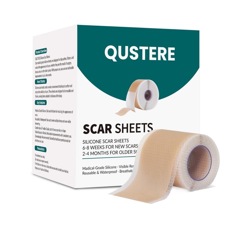 Cuộn băng dính silicone trị sẹo, băng dính silicone trị sẹo, cuộn 1,6" X 60" (2m), băng dính silicone trị sẹo phẫu thuật, sẹo lồi, sẹo mụn, vết bỏng, v.v.