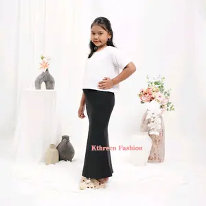 Kthreen - Rok Mermaid Anak Perempuan Usia 7-14 Tahun - Rok Duyung Anak Basic Polos Rok Panjang Bawahan Fashion