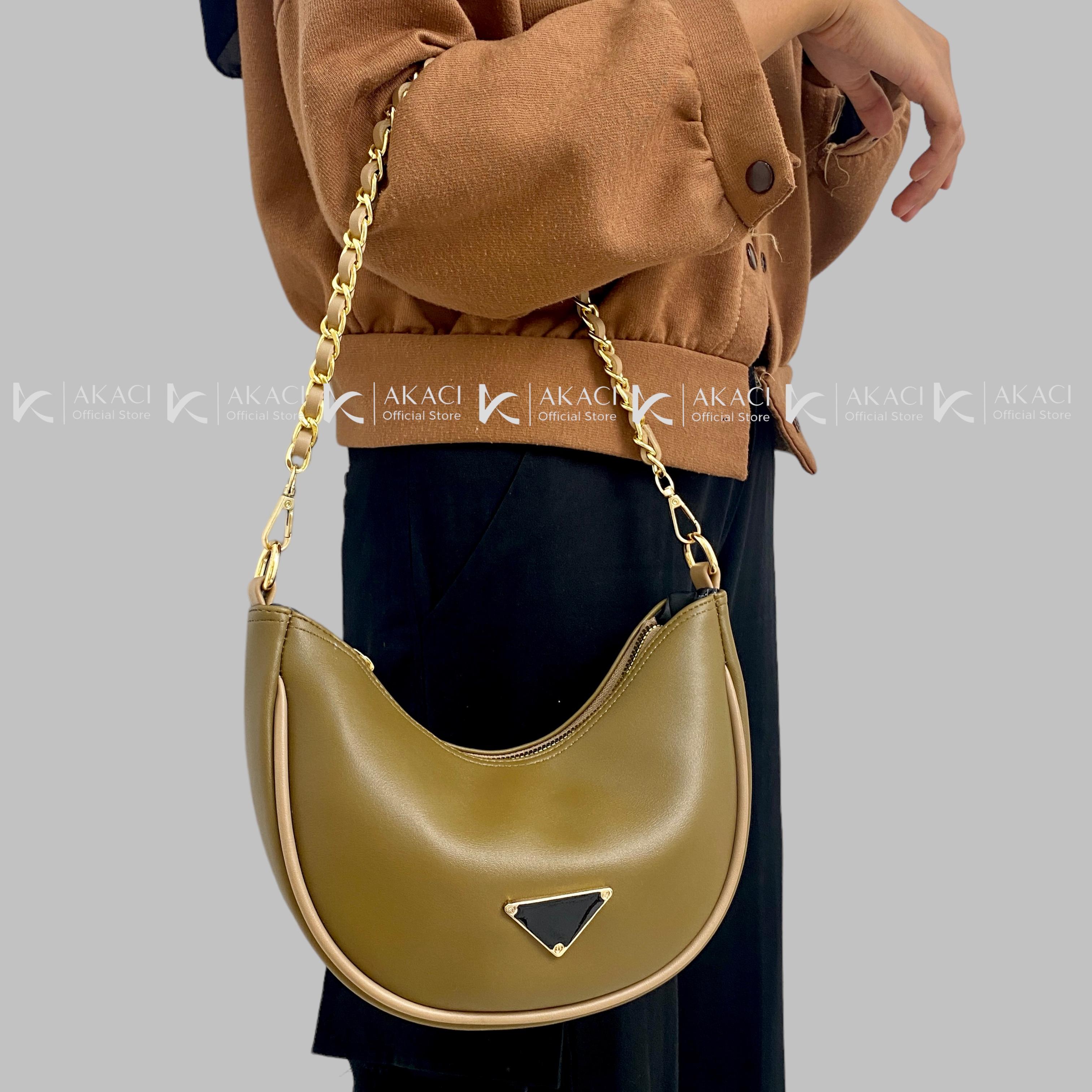 Akaci store | VANIA Tas selempang dan bahu 09-8272 Bahan MS Halus 1 Ruang Tas wanita kekinian polos mewah kuliah kerja pesta Hitam