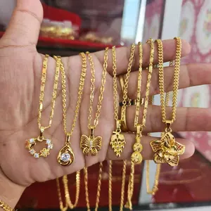 Kalung Elegan Warna Kuning Panjang 45cm Model 24