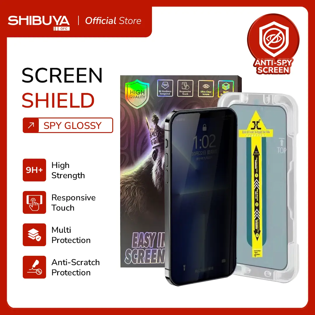SHIBUYA Tempered Glass SHIBUYA iPhone 11 12 13 14 15 16 Pro Max Full Cover HD Anti Gores Anti SPY CLEAR HD 9H+ High Strength Responsif Sentuh Multi Protection Layar Privacy