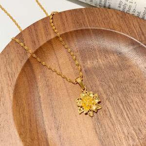 Kalung untuk Wanita, SUNQ, Kalung Bersalut Emas, Tidak Luntur, Bentuk Tahan Lama, Hadiah Sempurna, oleh Anmei Rantai perempuan long necklace titanium women jewelry Barang Kemas