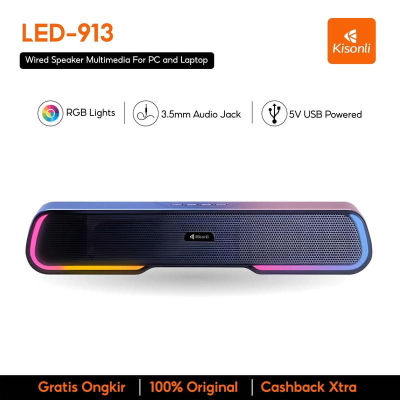 KISONLI Speaker Portable Wireless Bluetooth LED-913 Stereo Bass Effect With Super Bass 1