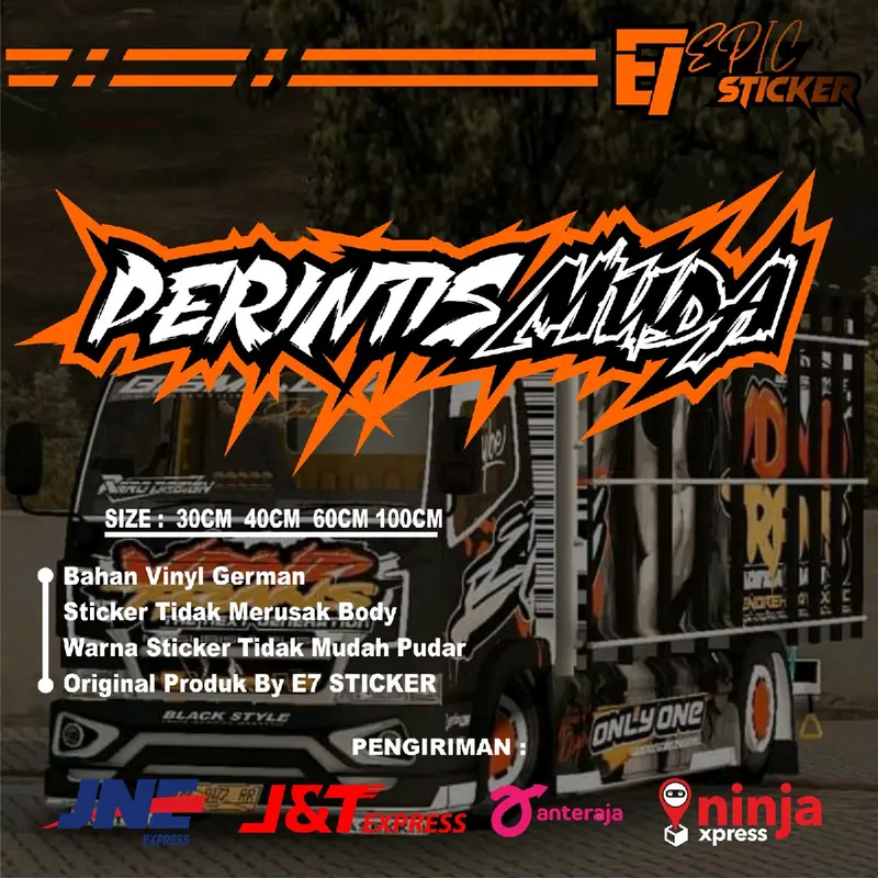 Cod Stiker Hologram Stiker perintis Muda Kata Untuk Wiper Depan Kaca Pikup Mobil Truk Bisa Request Car 5