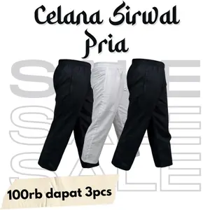 100rb dapat 3pcs Celana Sirwal Muslim Pria Dewasa - Anti Copet, Pangsi, Cingkrang & Panjang