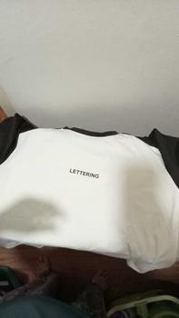 Product Review of Plus Size Irregular Letter Shoulder Short-Sleeved T-shirt Women's Summer New Belly Covering Short Top from ❤**♋ 0