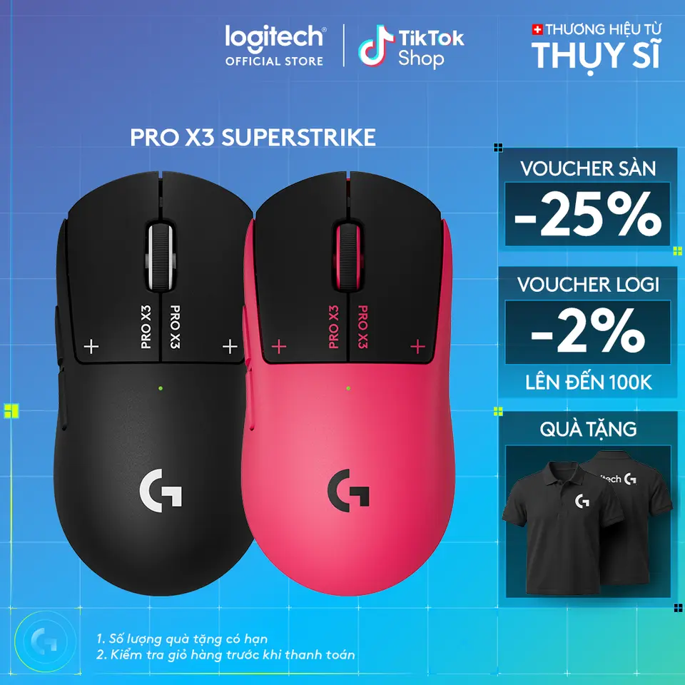 Chuột chơi game không dây Logitech G PRO X3 SUPERSTRIKE, siêu nhẹ, các nút có thể lập trình, LIGHTSPEED, PC, Mac