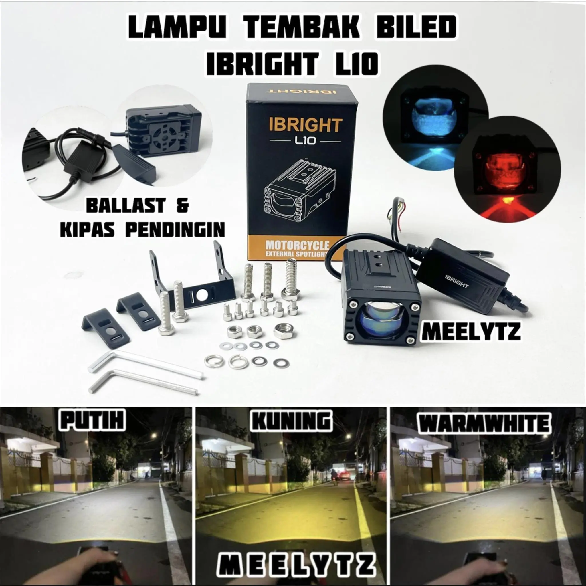 IBRIGHT L10 - Lampu Tembak Biled Blue Lens