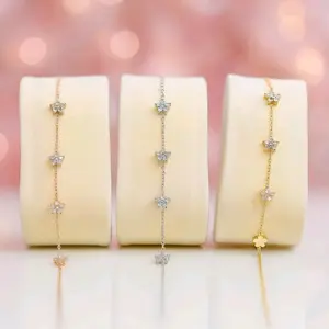 Gelang Wanita Titanium Model Bintang Permata Di dalamnya Dengan Desain Elegan dan Kilauan Mewah