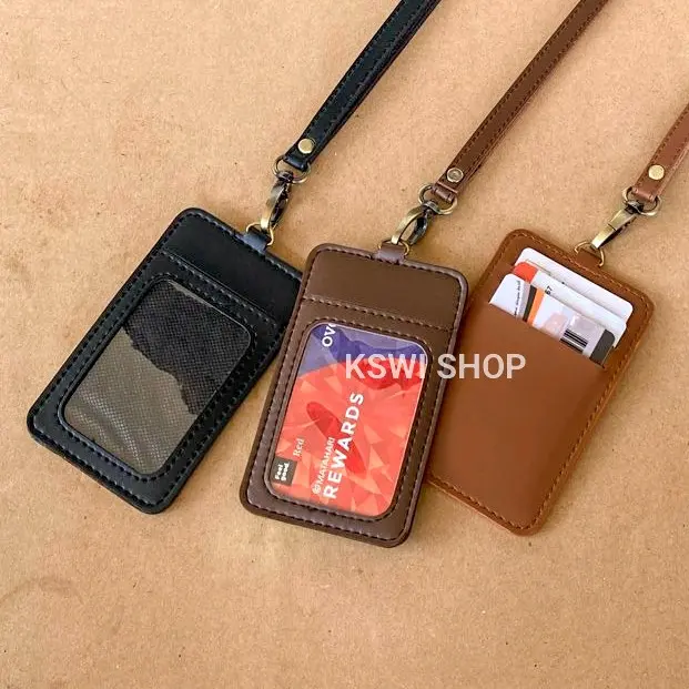 ID Card Holder Lanyard Name Tag Holder Kulit | MB1 0