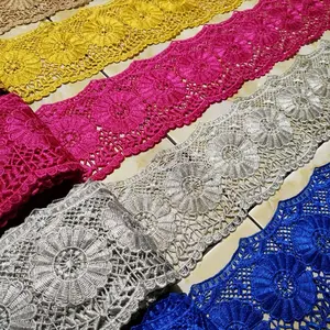 Renda bordir pinggiran mukena/gamis/kebaya/dress Polka Dot Benang