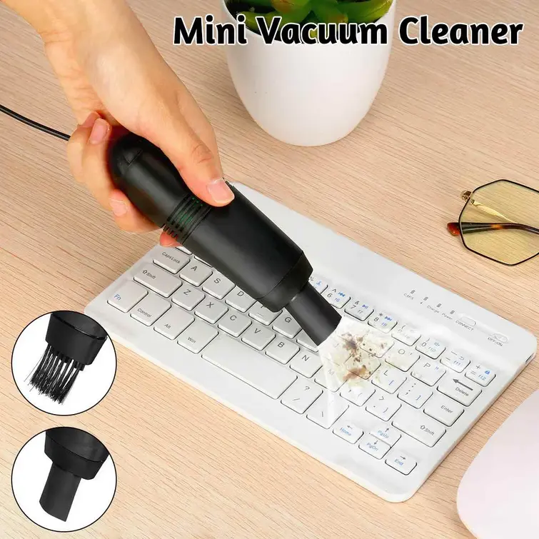 Pembersih Debu Mini USB Portabel untuk Keyboard Laptop PC Komputer dengan Sikat dan Filter HEPA