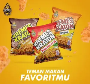 KREMES KRATON MIX RASA isi 10 SACHET (5 Sachet x 5 Sachet) , ORIGINAL, PEDAS DAUN JERUK, SAPI PANGGANG-KREMES AYAM KRATON 16gram