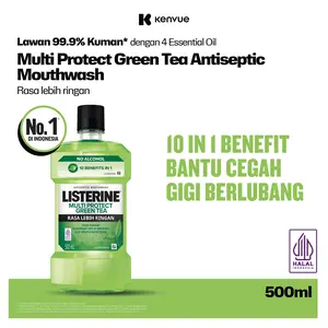 LISTERINE Green Tea 500 ml - Cairan Obat Kumur Mulut Antiseptik - Membersihkan Gusi