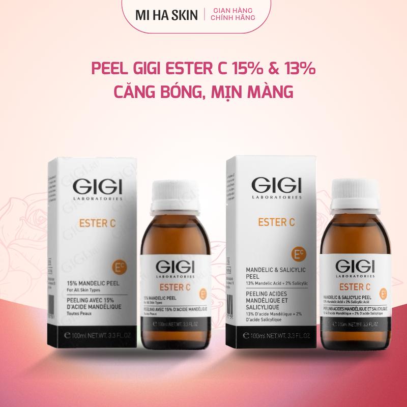  Tinh chất Peel GiGi Ester C Mandelic 15% và 13% giup căng bóng da,làm sáng da 