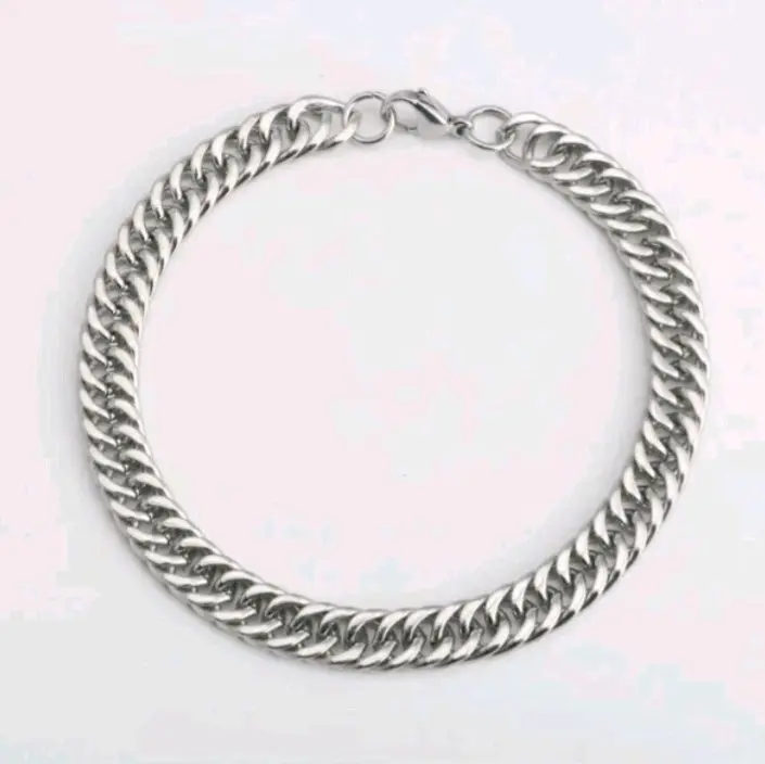 Gelang Rantai Titanium Anti Karat Pria Wanita Elegan Silver - Bracelets
