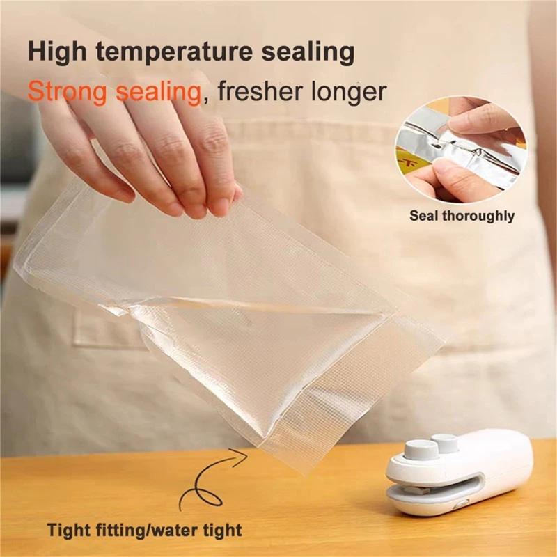 Product Introduction of 2 In 1 Portable Heat Sealer Kitchen Mini Bag Sealing Machine Rechargeable Heat Sealing Snack Packaging 7