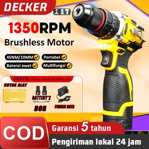 DECKER 899VF Mesin Bor Baterai 3 in 1 Tangan Cordless Drill Battery Bor Drills 27pcs Kit