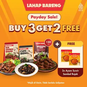 [BUY3GET2] - Paket Hemat 3 Lauk /Makanan Instant Ready to Eat, Real Food, Praktis & Tanpa Pengawet | Cumi Balakutak Sambal Pedas - Lahap Bareng
