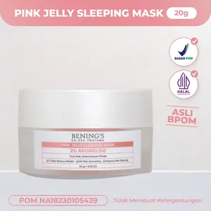 Bening's Pink Jelly Sleeping Mask  20ml - Kulit Glowing & Awet Muda, Memudarkan Kerutan, Super Moisturizing, Non-Comedogenic, POM NA18230105439
