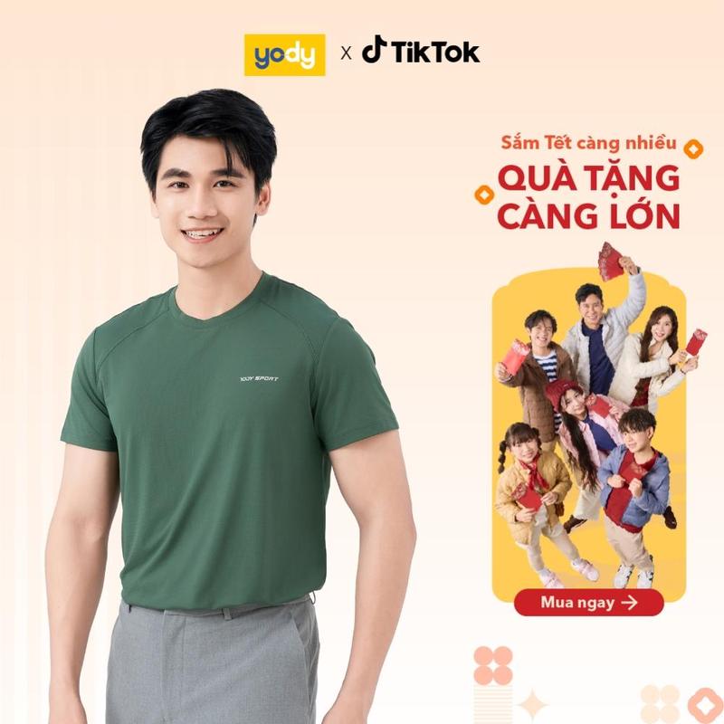  YODY Áo Thun Thể Thao Nam Trần Chỉ Thấm Hút Tốt Khô Nhanh STM7003 