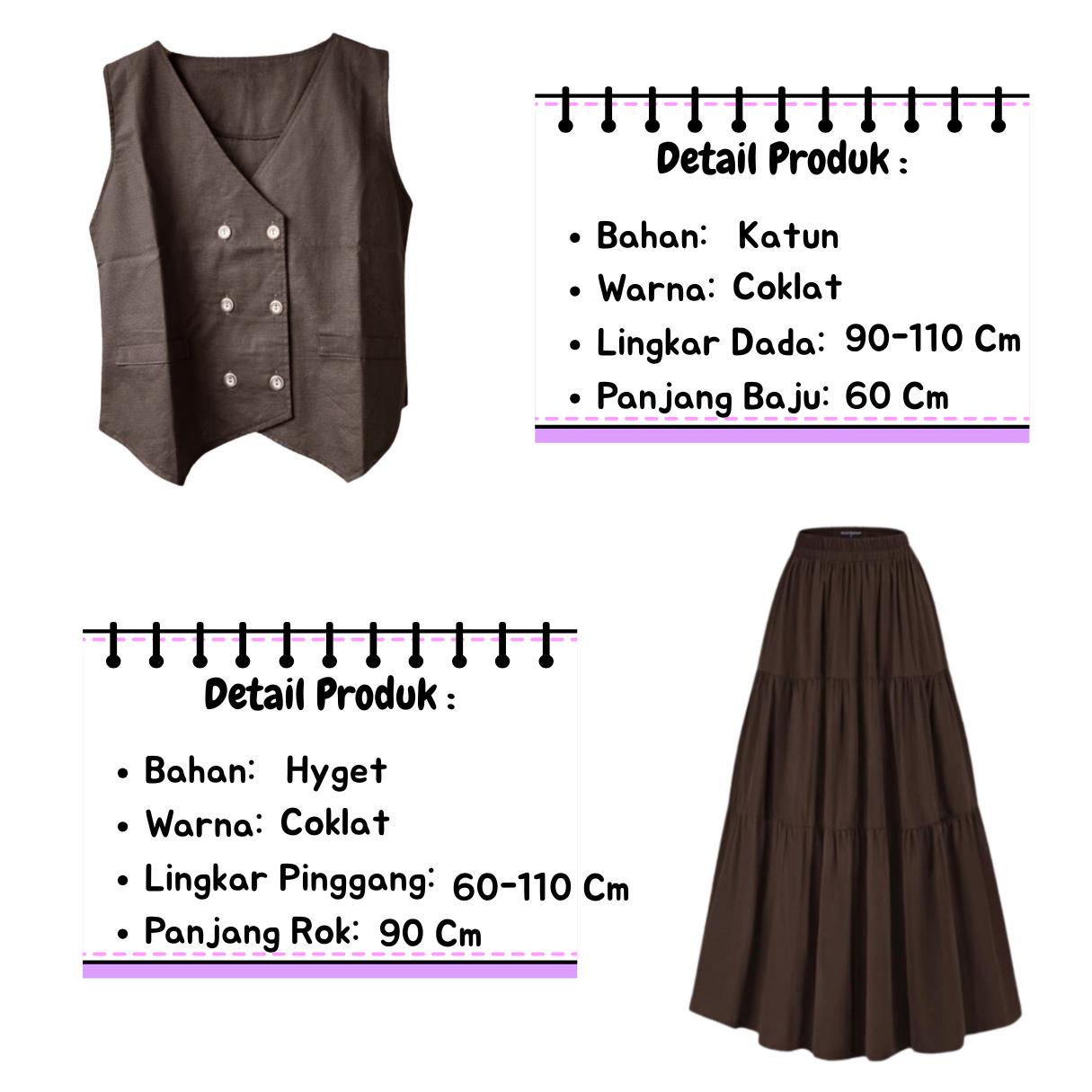 Molla Set Outfit Yearbook ( Pita + Vest + Kemeja + Rok Susun ) Setelan Simple Oneset Wanita -D13