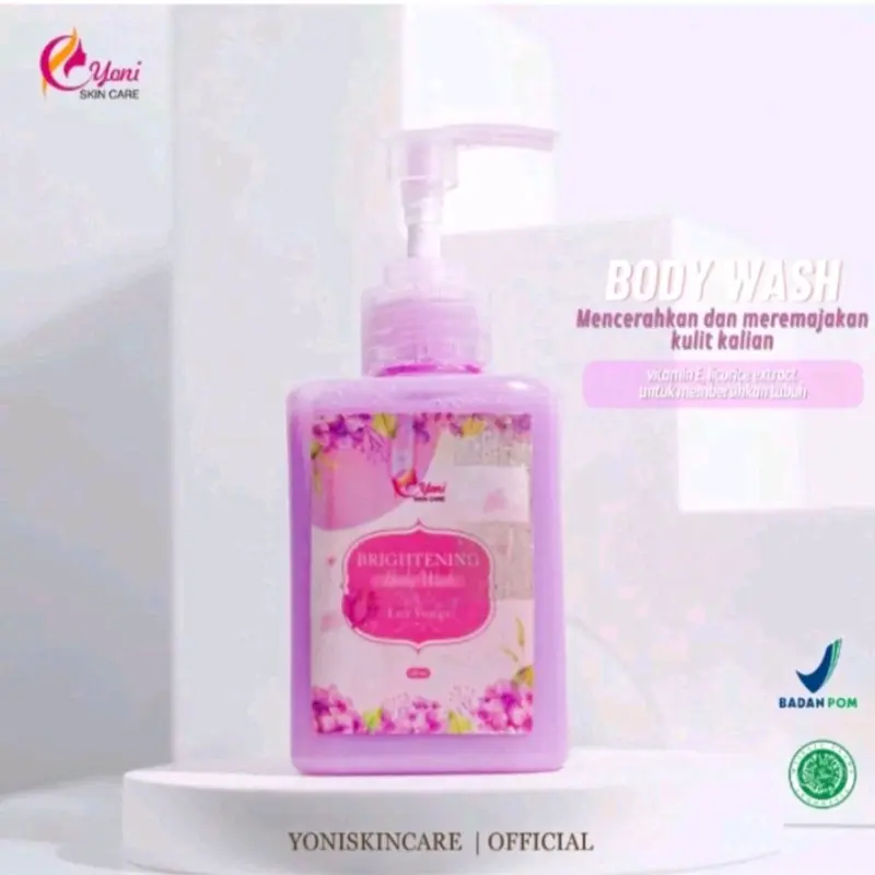 BODY WASH BRIGHTENING LILY VIOLET BY YONI SKINCARE | AMPUH MENCERAHKAN KULIT| MEMBERSIHKAN| AMAN BPOM | Melembutkan 0