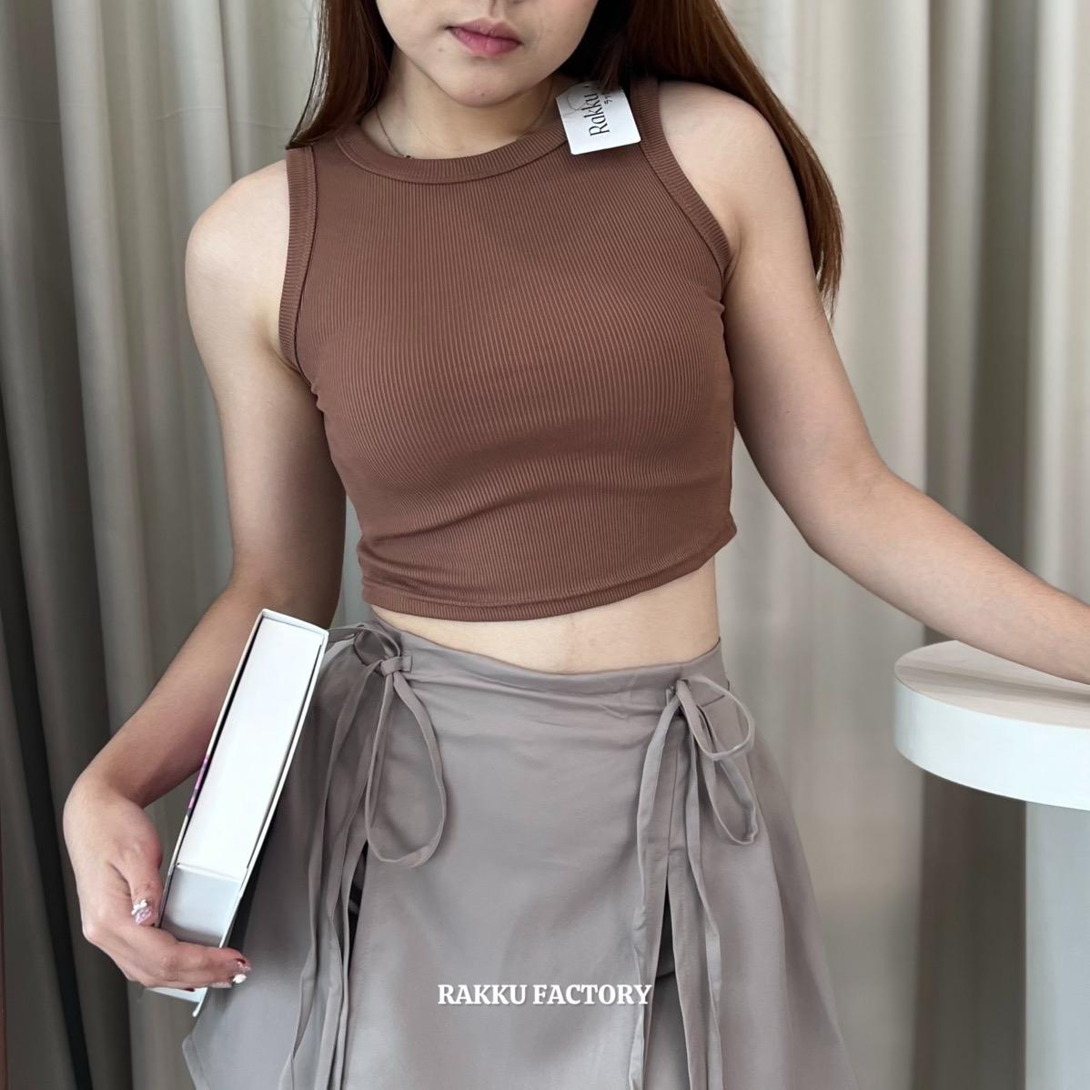 Nadine Tanktop Knit Baju Atasan Tank Top Crop Knitwear Rajut Rompi Dalaman Wanita Nyaman Kekinian Rakku 102