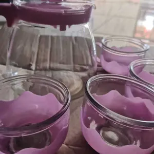 TeaPot Set 5 in 1 Bahan Kaca Premium Cangkir Teko Teh