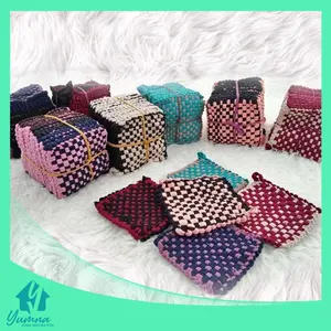 Cempal Anti Panas Anyam Dapur Tebal Kain Lap Tangan Pegangan Panci Wajan Tatakan Gelas Piring Teko Perlengkapan Meja