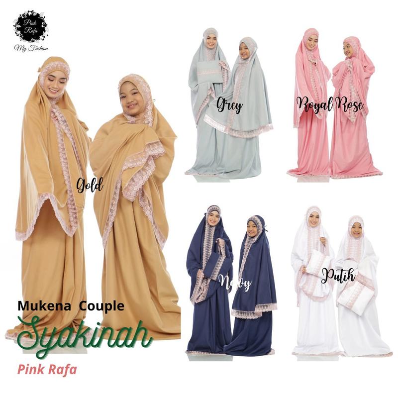 Mukena couple ibu anak lace bordir khadijah syakinah by pink rafa. 0