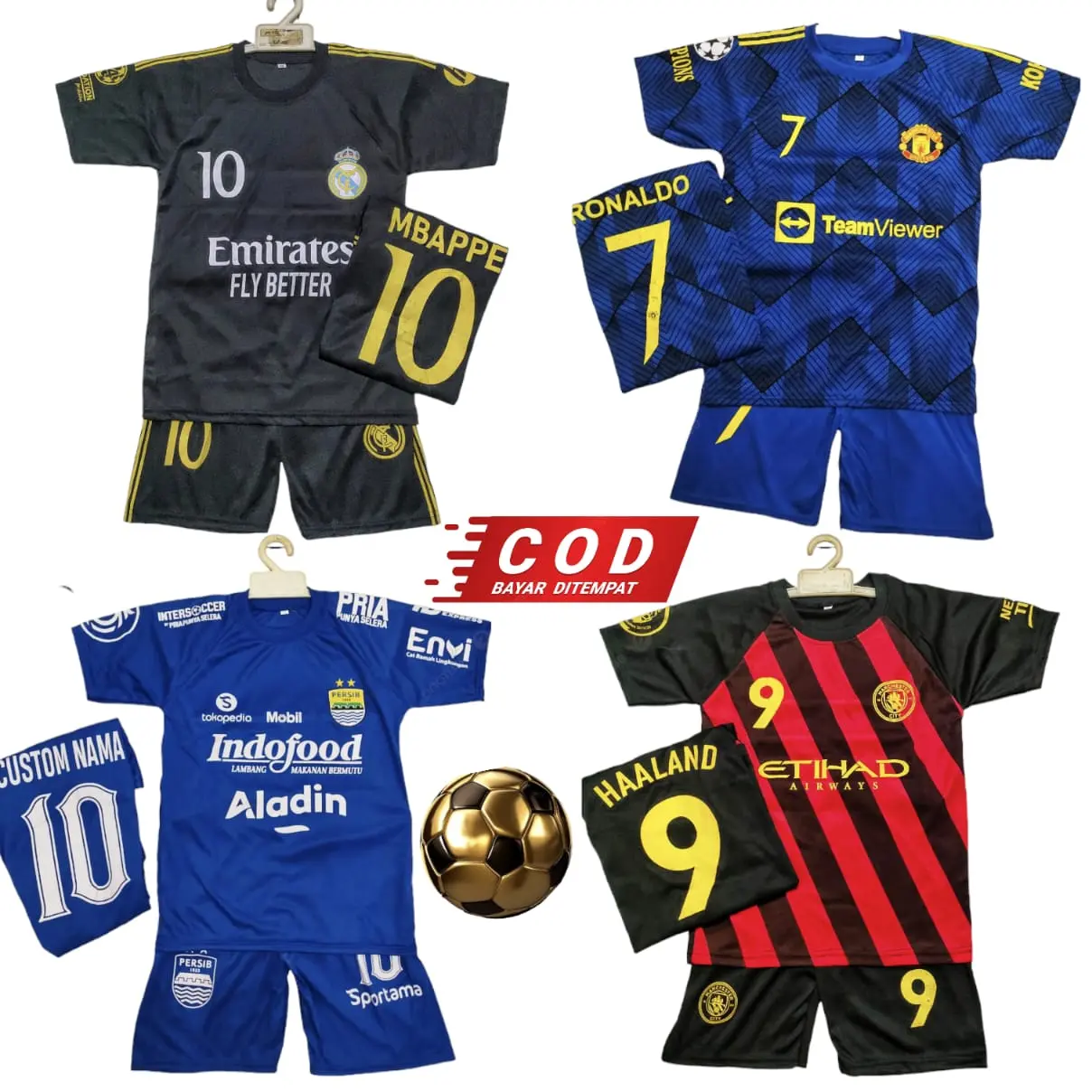 SETELAN BAJU BOLA ANAK /JERSEI BOLA/OLAHRAGA/COD/BISA CETAK NAMA Outdoor
