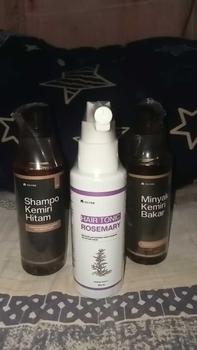 Product Review of [PAKET KOMPLIT] Minyak Kemiri bakar Shampoo & Hair Tonic Rosemary 100ml -  membantu Melebatkan, Menebalkan, Menghitamkan, Mengatasi Rontok & Ketombe, Perawatan Brewok & Jenggot vitamin rambut from @**H 0
