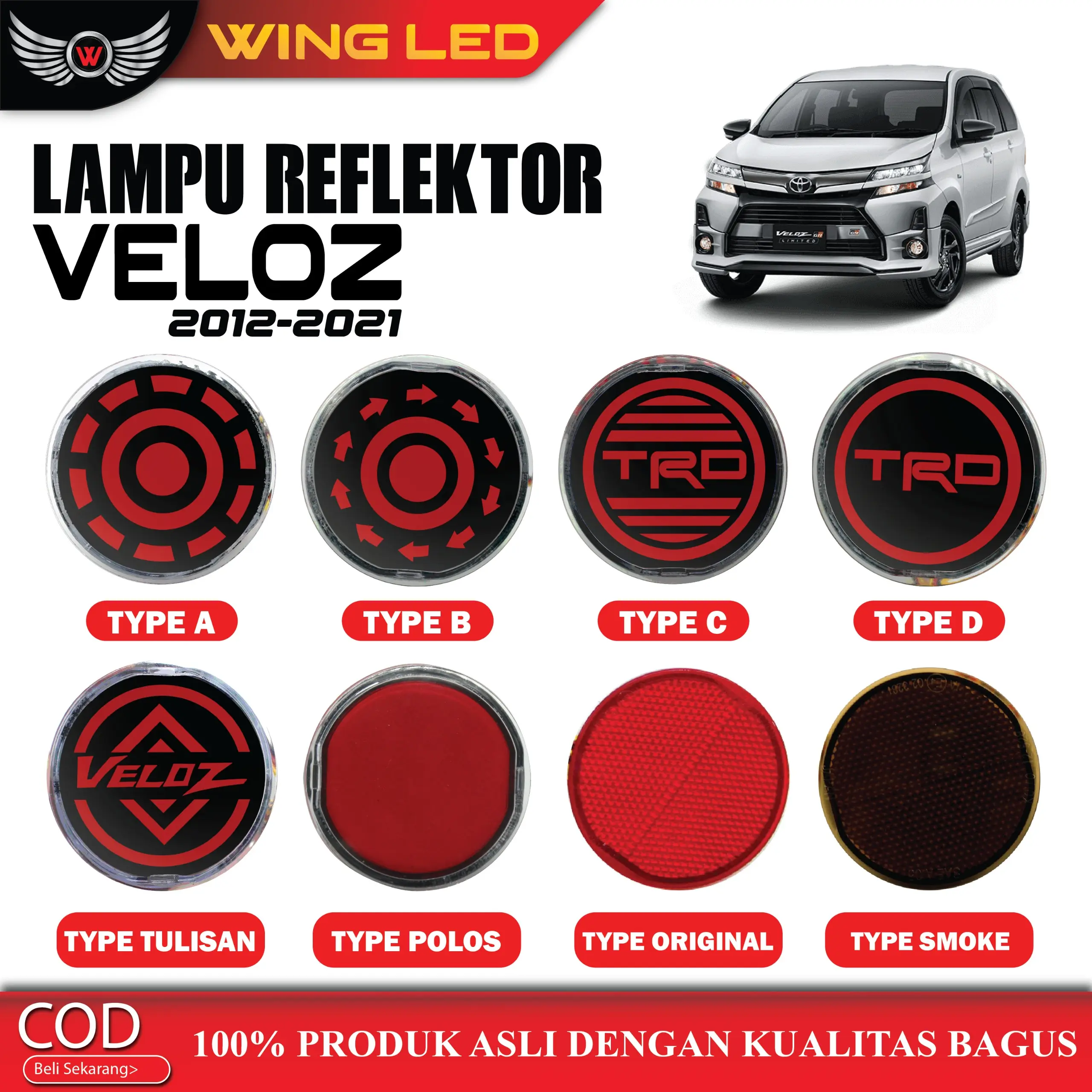 Lampu Reflektor Belakang Avanza Veloz 2012-2021