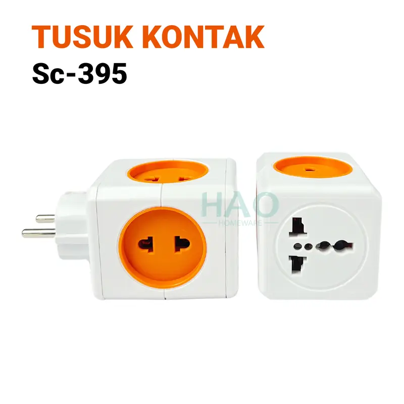 [HAO] Steker T Arde 5 Lubang / CAHAYA SC-395 & SC-395 USB / Steker Berkualitas SNI 6