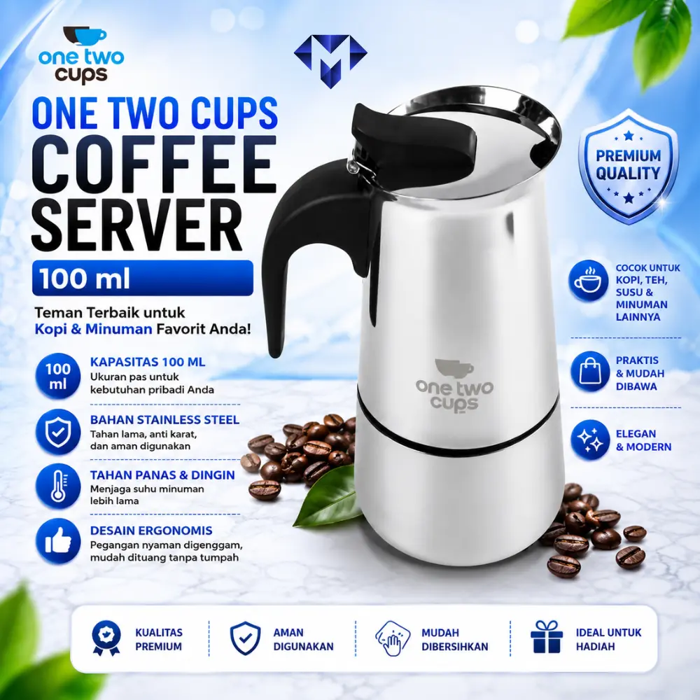 Cerek Pembuat Coffe Elektrik /  Moka Pot Teko Filter Coffe / Teko Pembuat Kopi Espresso Maker Coffe Kopi / Alat Pembuat Kopi Manual / Mokapot Espresso Saringan Teko kopi Mocha Stainles Tanpa Listrik