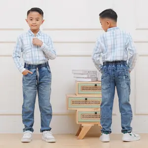 Setelan Kemeja Flanel Katun Premium dan Celana Jeans Panjang Anak Laki-Laki Premium Usia 7-12 Th- Paket Setelan Anak cowok terbaru