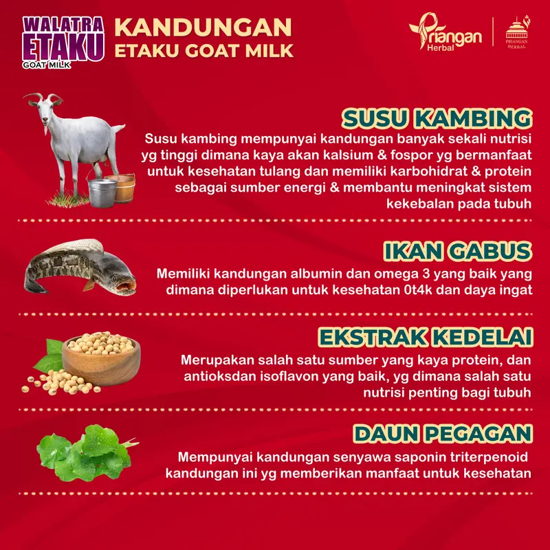 Etaku susu Bubuk Kambing Etawa herbal patah tulang isi 200 g  Dairy Milk 3