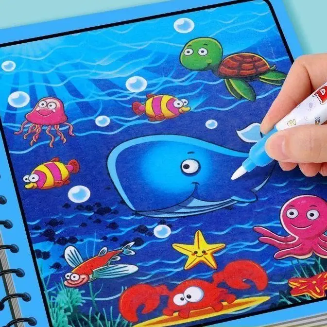 Sách Tranh Nước Ma Thuật, Dành Cho Trẻ Em, Sách Tô Màu Graffiti Lặp Lại, Thích Hợp Cho Bé Trai Và Bé Gái Mẫu Giáo, Sách Vẽ Tranh Nước Trong Suốt, Đồ Chơi Sách Ma Thuật, Tự Làm Đặc Biệt Cho Trẻ Em