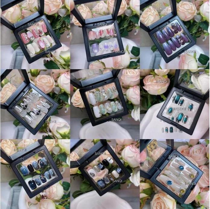 Product Introduction of 2025 pure hand-worn nails, 100 different styles of nails, random blind box, M size, affordable, many styles, fashionable nail stickers. 7