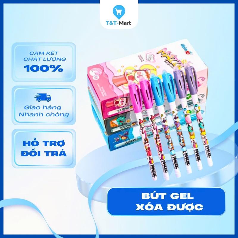 ComBo 20 Bút Gel xóa được Thiên Long Điểm 10 - Bút gel nước ngòi 0.5mm, viết trơn mượt có gôm trên nắp TP-GELE01