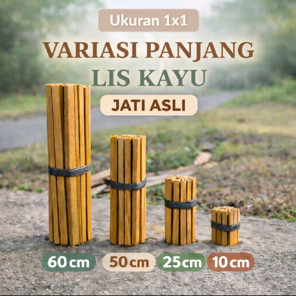 Kayu Jati Asli Ukuran 1x1 untuk Berbagai Kegunaan